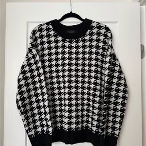 Storets Monochrome Houndstooth Crewneck Sweater